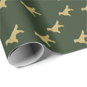 Papier Cadeau Extrait d'or | Pap d'enveloppement vert parties sc (Coin rond)