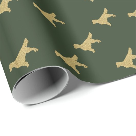 Papier Cadeau Extrait d'or | Pap d'enveloppement vert parties sc (Coin rond)