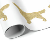 Papier Cadeau Extrait d'or | parties scintillant or blanc (Coin rond)