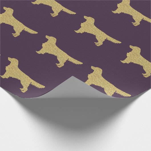 Papier Cadeau Extrait d'or | parties scintillant or mauve mauve (Coin)