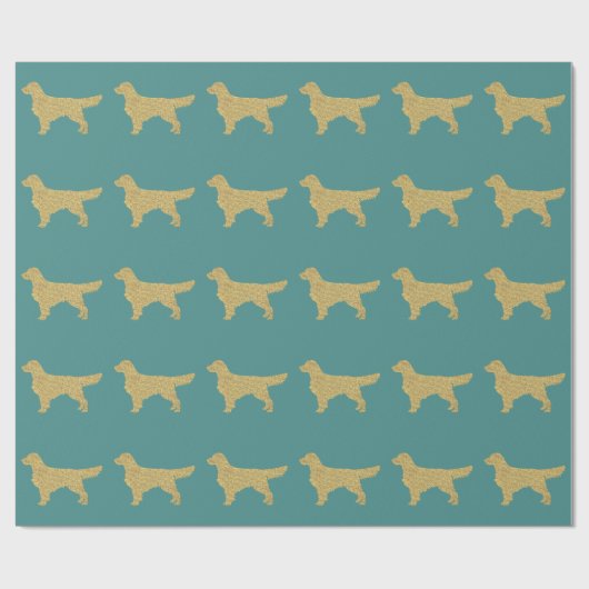 Papier Cadeau Extrait d'or | parties scintillant or turquoise (Plat)