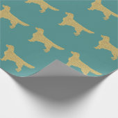 Papier Cadeau Extrait d'or | parties scintillant or turquoise (Coin)