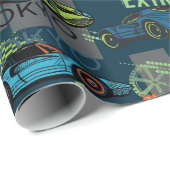 Papier Cadeau Extreme Tokyo Street Racing Pattern (Coin rond)