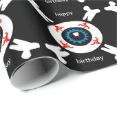 Papier Cadeau Eyeball-and-Crossbones (Coin rond)