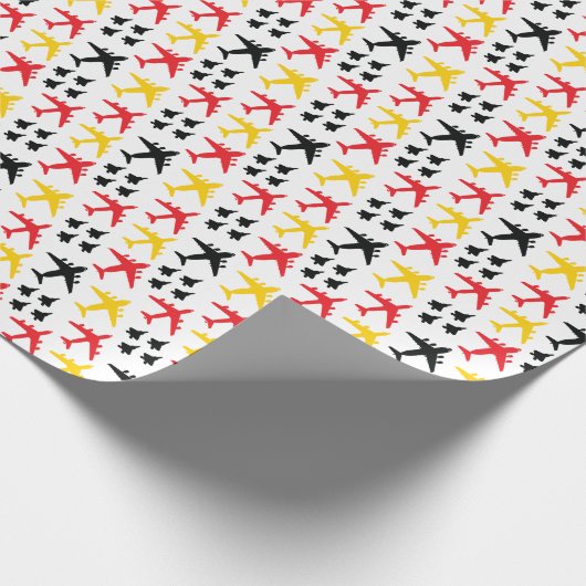 Papier Cadeau F22 C17 KC135 en rouge jaune et noir (Coin)