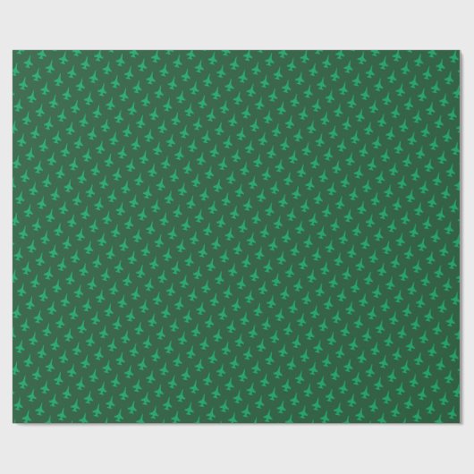 Papier Cadeau F-16 Viper Fighter Jet Motif vert sur vert (Plat)