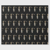 Papier Cadeau F Papier à enveloppement floral de monogramme (Plat)