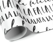 Papier Cadeau FA LA Black & White Typographie Noël Carol (Coin rond)