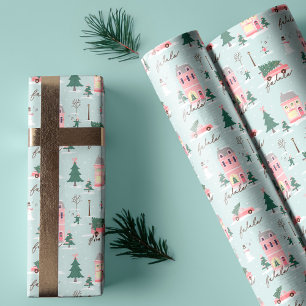 Papier Cadeau Fa La Home Pour Les Vacances Ville & Pink Retro Va
