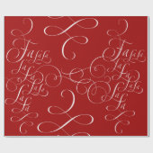 Papier Cadeau Fa la la - Calligraphie de Noël - Deck the Halls (Plat)