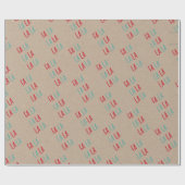 Papier Cadeau FA LA LA | Kraft minimal moderne (Plat)