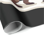 Papier Cadeau Fa La La Llama Xmas Lights Sloth Riding Llama Chri (Coin rond)