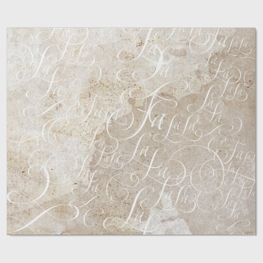 Papier Cadeau Fa la la Swirly Fancy - Christmas Calligraphy (Plat)