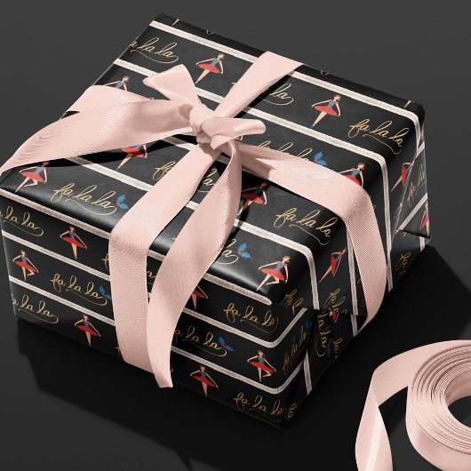 Papier Cadeau Fa La Stripe Noisette Ballerina