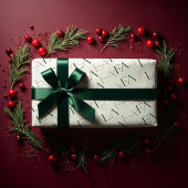 Papier Cadeau Fa La Typographie Noël Carol Blanc