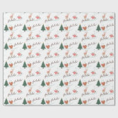 Papier Cadeau Fa La Winter Wonderland Forest Bois Animaux (Plat)