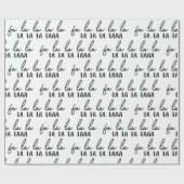 Papier Cadeau Fa Noir et Blanc moderne La La La Christmas (Plat)
