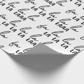 Papier Cadeau Fa Noir et Blanc moderne La La La Christmas (Coin)