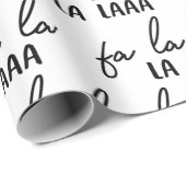 Papier Cadeau Fa Noir et Blanc moderne La La La Christmas (Coin rond)