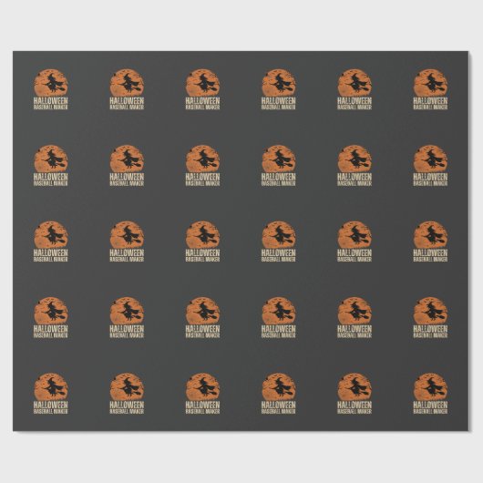 Papier Cadeau Fabricant de baseball Halloween Graphique de sorci (Plat)