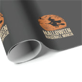 Papier Cadeau Fabricant de baseball Halloween Graphique de sorci (Coin rond)