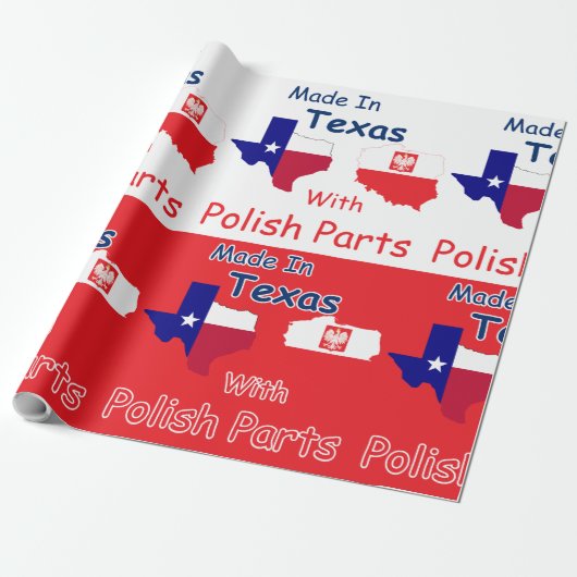 Papier Cadeau Fabriqué Au Texas Avec Pièces Polonaises (Déroulé)