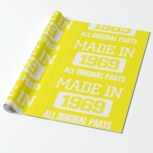 Papier Cadeau Fabriqué en 1969 Toutes Pièces D'origine