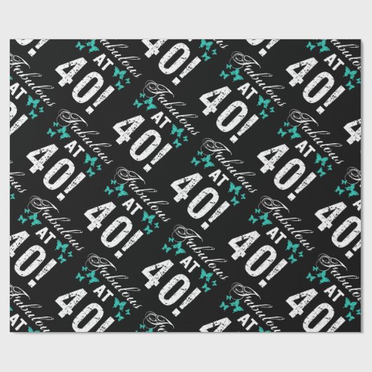 Papier Cadeau Fabuleux 40e anniversaire (Plat)
