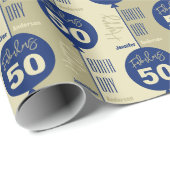 Papier Cadeau Fabuleux 50 anniversaire (Coin rond)