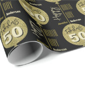 Papier Cadeau Fabuleux 50 Gold Anniversaire (Coin rond)