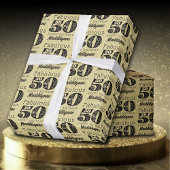 Papier Cadeau Fabuleux 50e anniversaire d'or