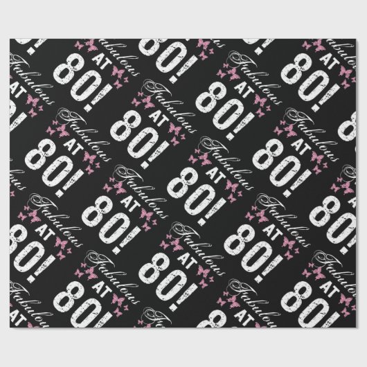 Papier Cadeau Fabuleux 80e anniversaire (Plat)