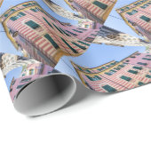 Papier Cadeau Façades de la maison Monterosso Cinque Terre Ligur (Coin rond)