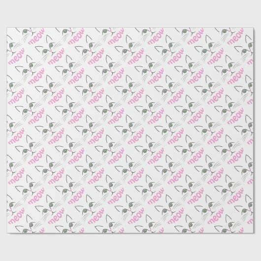 Papier Cadeau Face de chat (Plat)