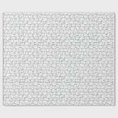 Papier Cadeau Face de chat Doodle Noir et Blanc (Plat)