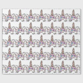 Papier Cadeau Face de licorne (Plat)