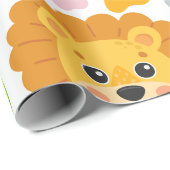Papier Cadeau Face des animaux mignons (Coin rond)
