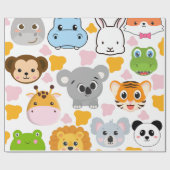 Papier Cadeau Face des animaux mignons (Plat)