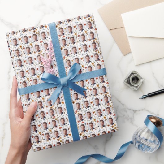 Papier Cadeau Faces personnalisées Fleurs séchées Motif (Cadeaux)