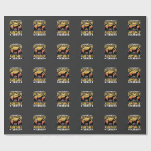 Papier Cadeau Facilement distrait par Airedale Terrier Retro Dog