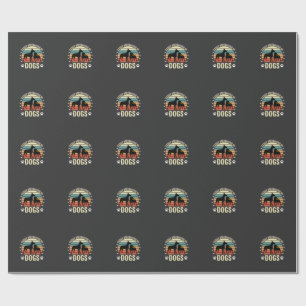 Papier Cadeau Facilement distrait par les chiens Vintage Retro C