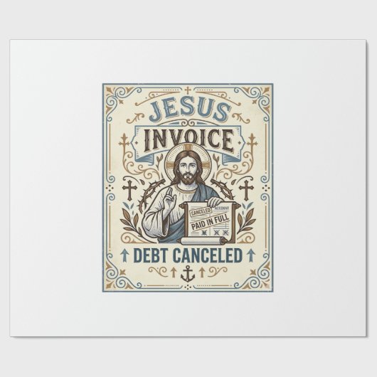 Papier Cadeau Facture Jésus Dette Annulée Facture Jésus Dette Pe (Plat)