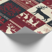 Papier Cadeau Fair Isle Patchwork | Renard rustique (Coin)
