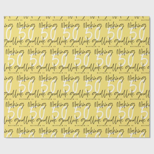 Papier Cadeau Faire 50 look beau cadeau d'anniversaire enveloppe (Plat)