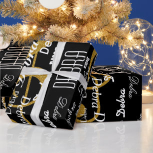 Papier Cadeau faire votre propre nom motif . parties scintillant