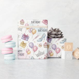 Papier Cadeau Fairy Tale Anniversaire Motif d'aquarelle