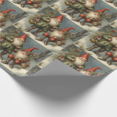 Papier Cadeau Fairy Tale Noël Gnomes dans la forêt (Coin)