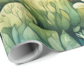 Papier Cadeau Fairytale en Fairyland Maison de champignons Green (Coin rond)