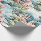 Papier Cadeau Fairytale in Fairyland Châteaux Pastel Pink Blue (Coin)