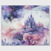 Papier Cadeau Fairytale in Fairyland Dark Blue violet et rose (Plat)